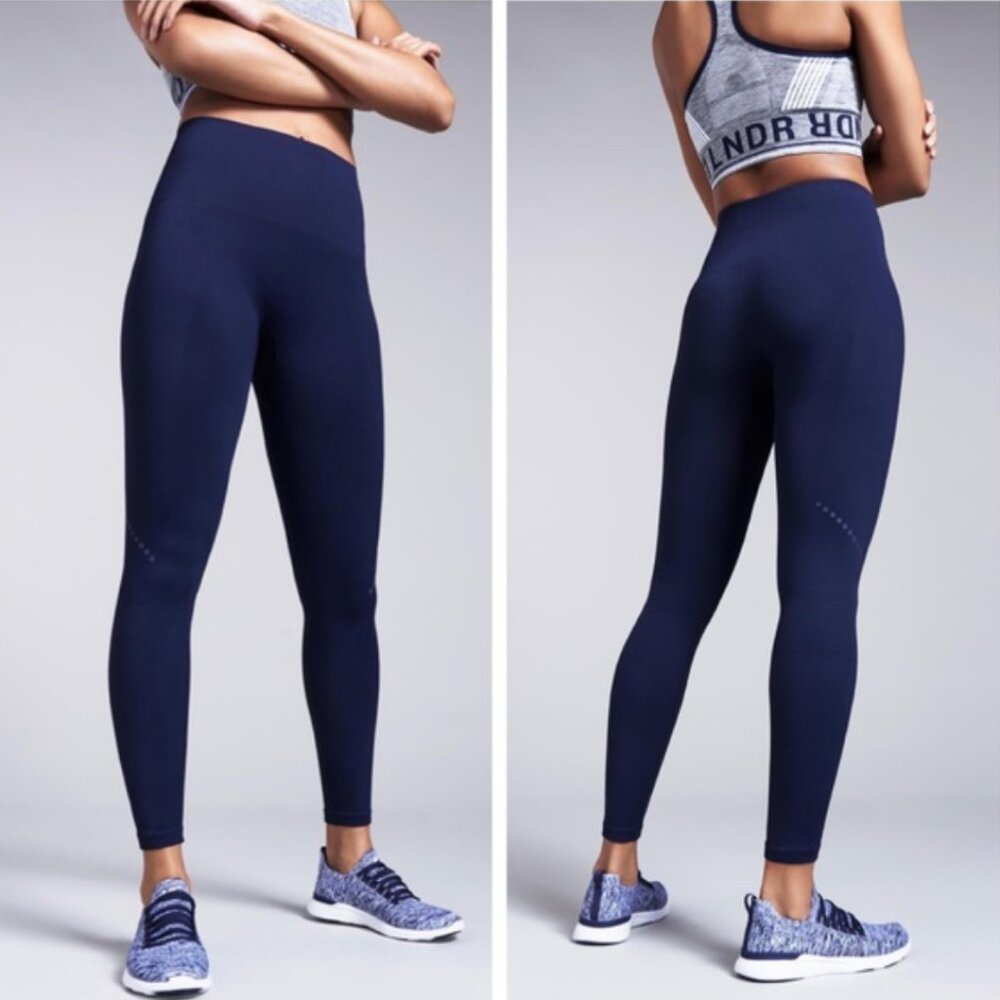 Seamless High-Waist Navy Leggings - Performance Fit